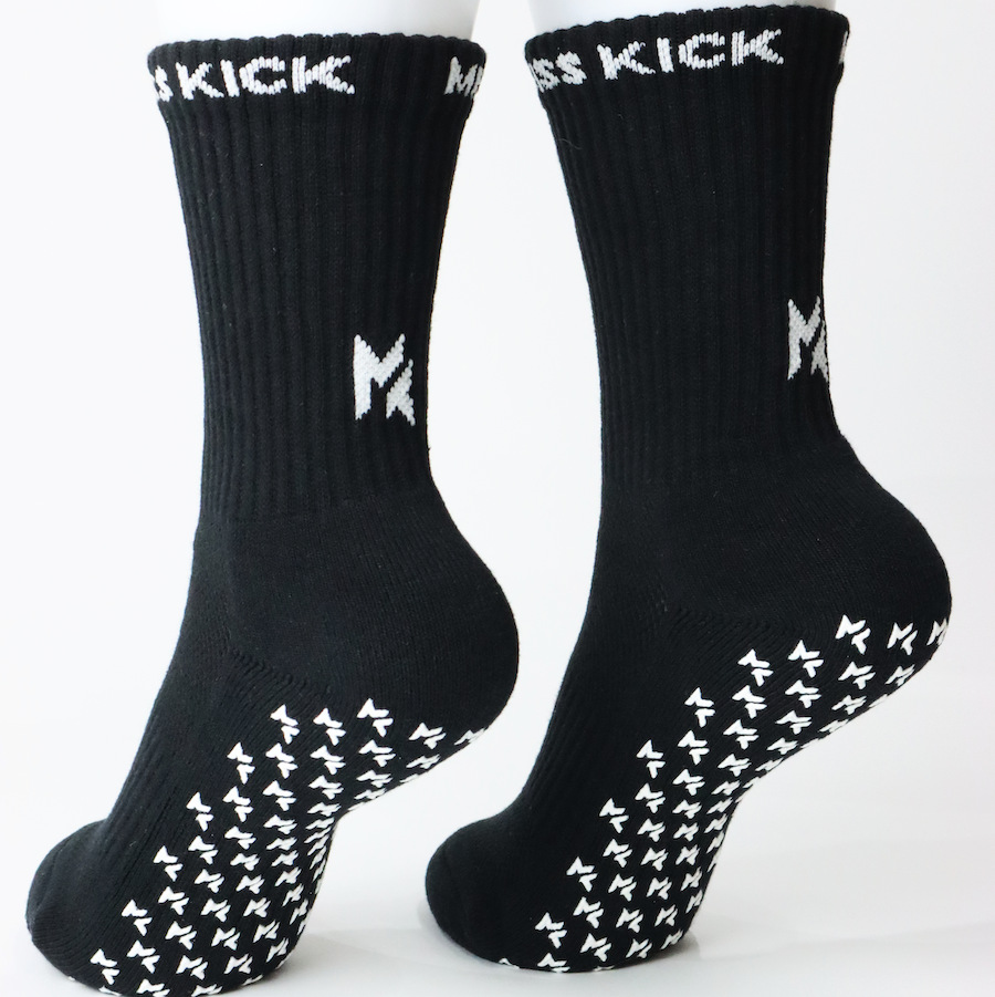 Short Grippy Football Socks Viralto MiD - Black