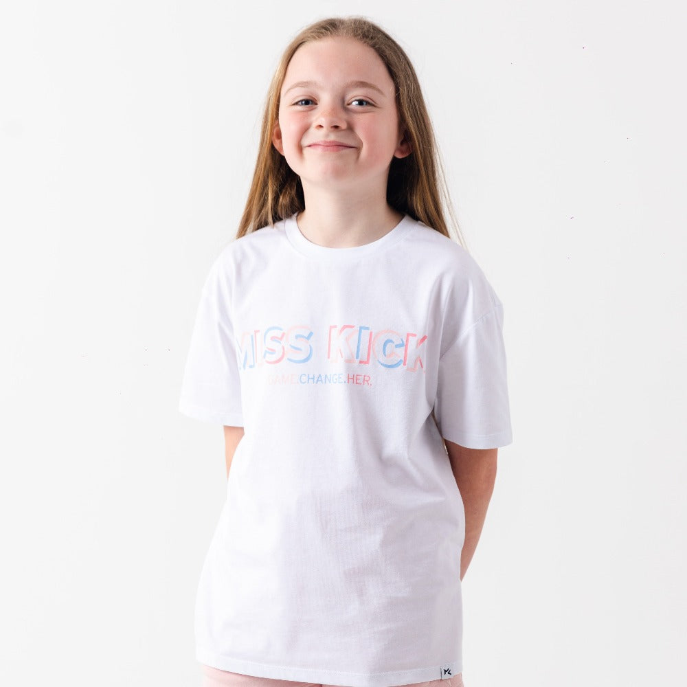 Girls Everyday Outline T-shirt - White – MISS KICK